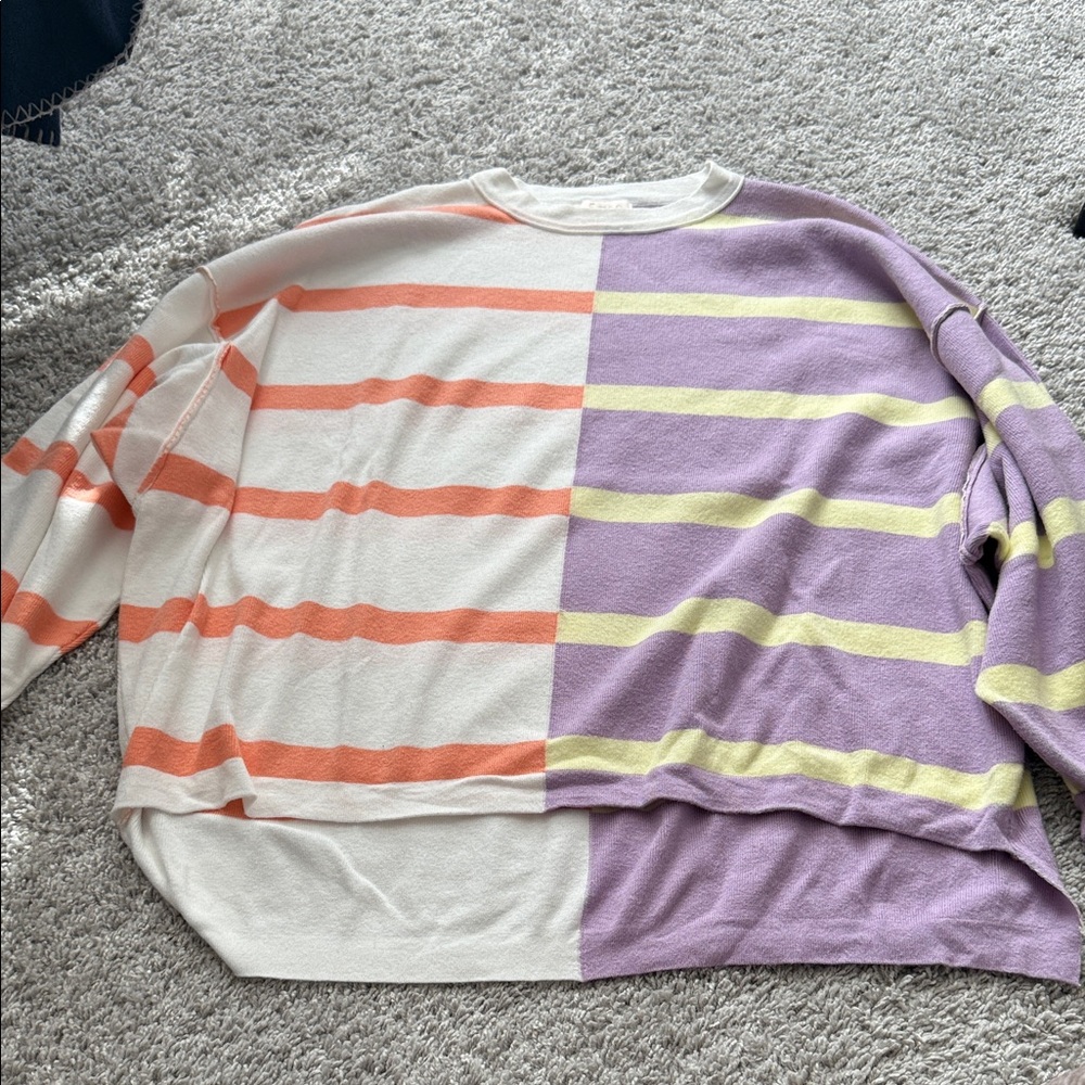 Fate Women's Striped Sweater - Orange, Yellow, Purple, Cream